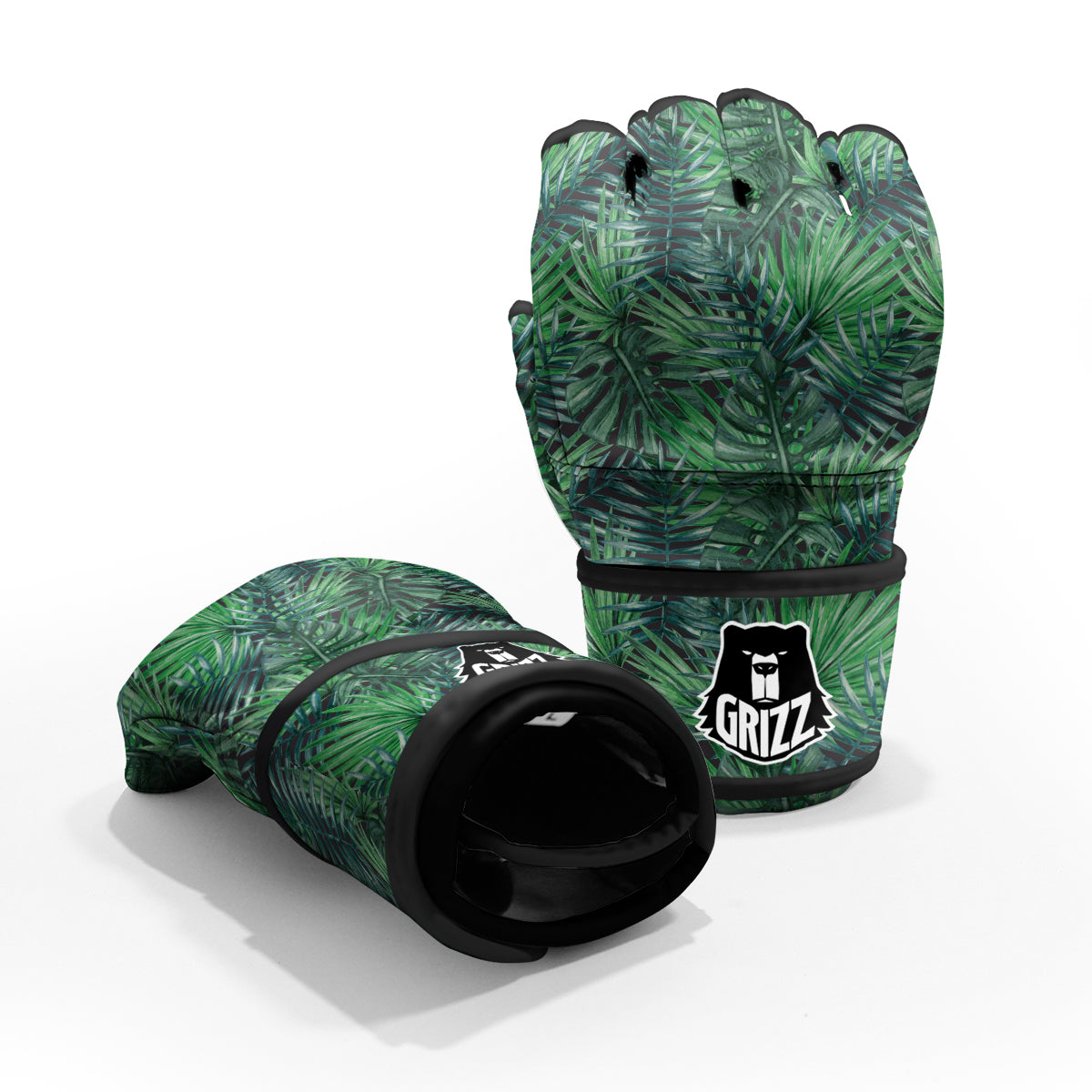 Tropical Leaf Watercolor Print Pattern MMA Gloves-grizzshop