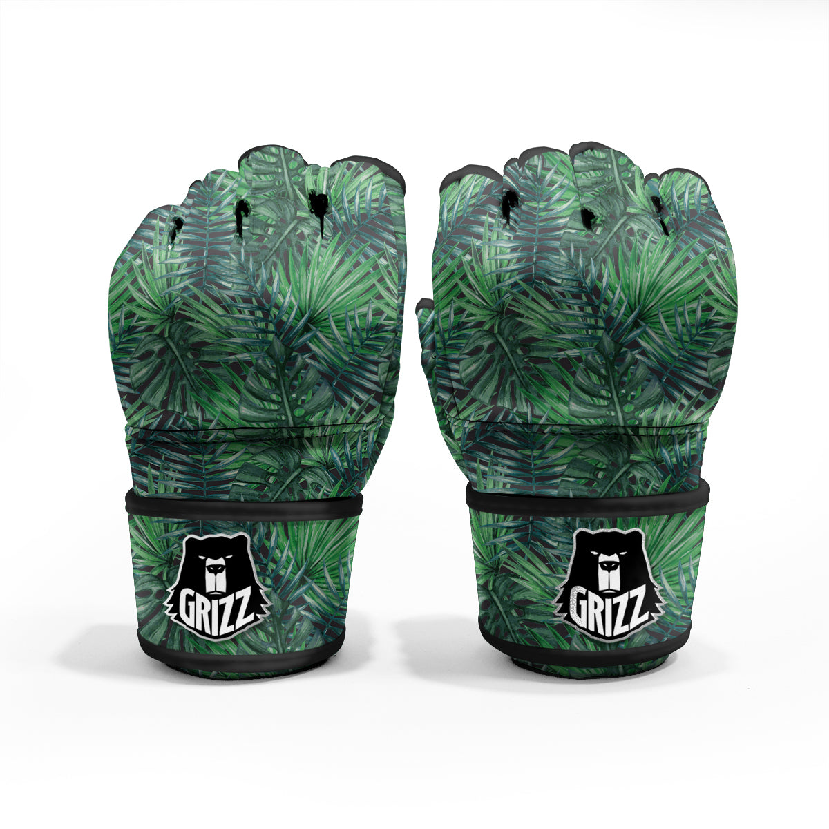 Tropical Leaf Watercolor Print Pattern MMA Gloves-grizzshop