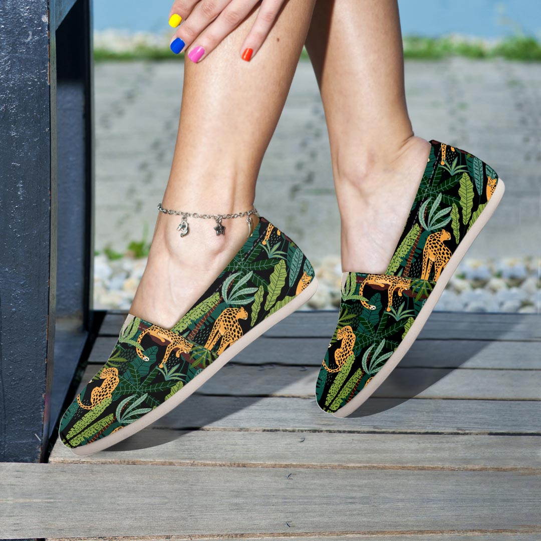 Tropical Leopard Hawaiian Print Canvas Shoes-grizzshop