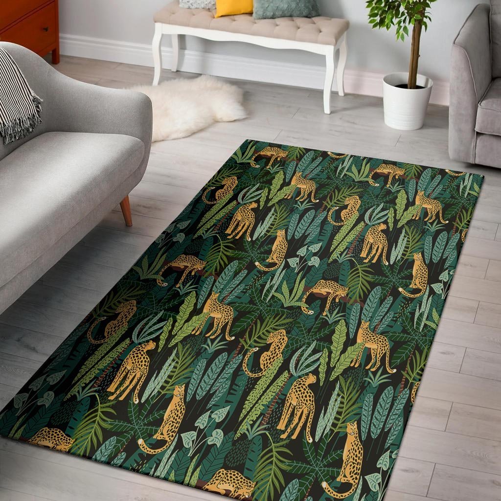 Tropical Leopard Hawaiian Print Floor Mat-grizzshop