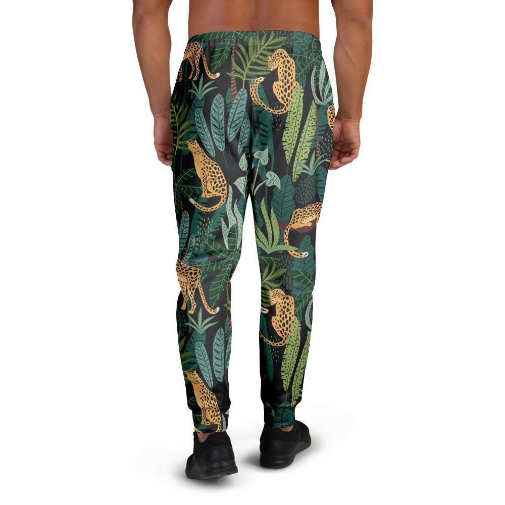 Tropical Leopard Hawaiian Print Men's Joggers-grizzshop
