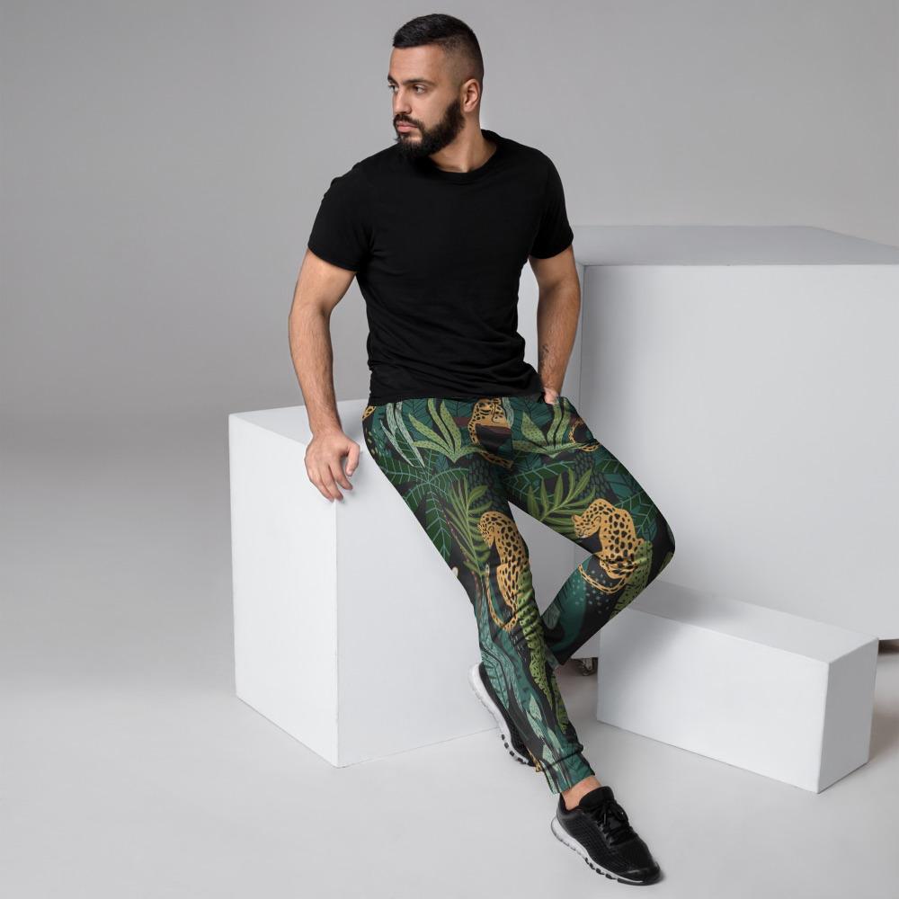 Tropical Leopard Hawaiian Print Men's Joggers-grizzshop