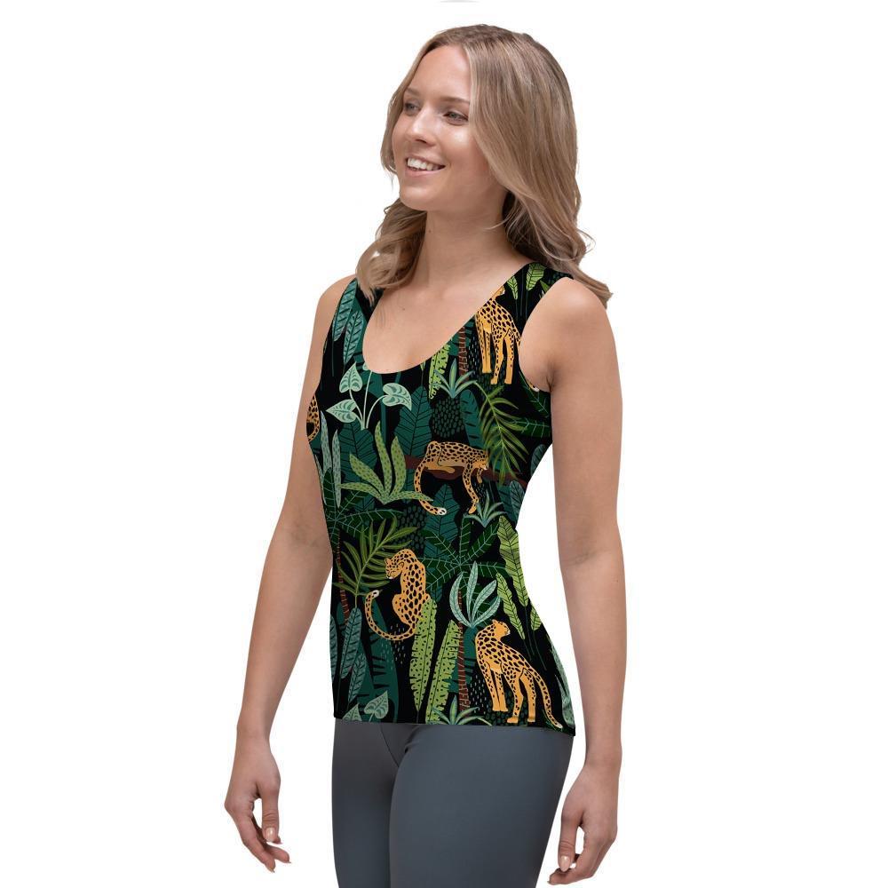 Tropical Leopard Hawaiian Print Women's Tank Top-grizzshop
