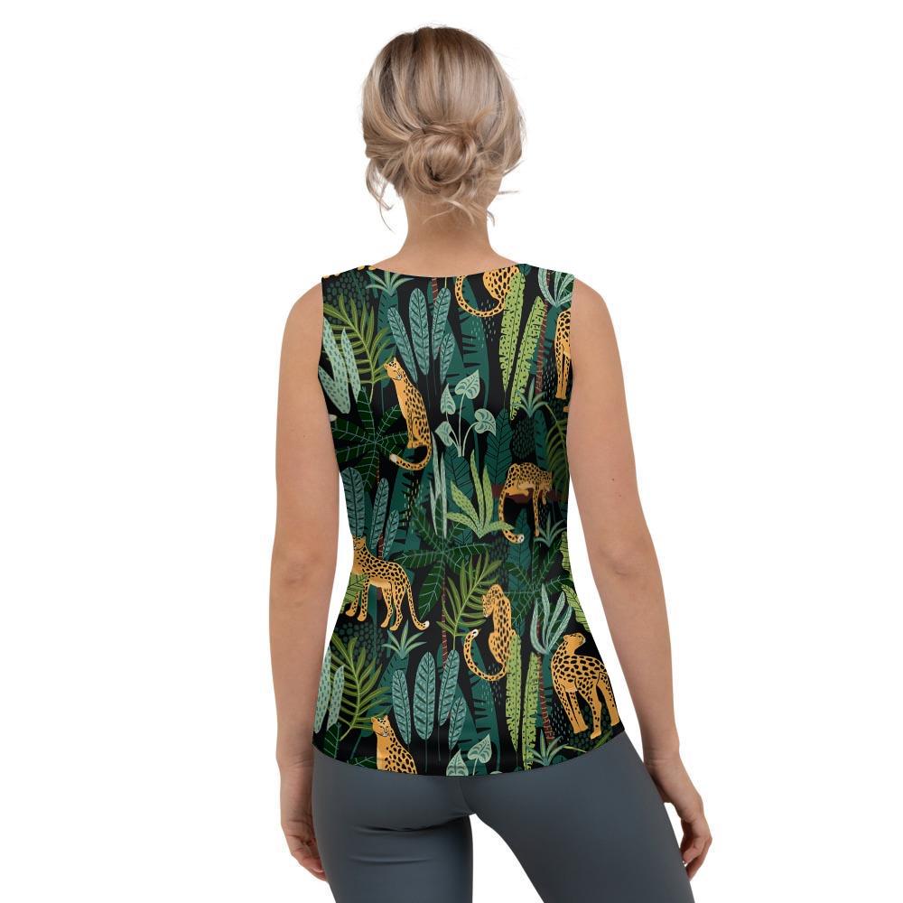 Tropical Leopard Hawaiian Print Women's Tank Top-grizzshop