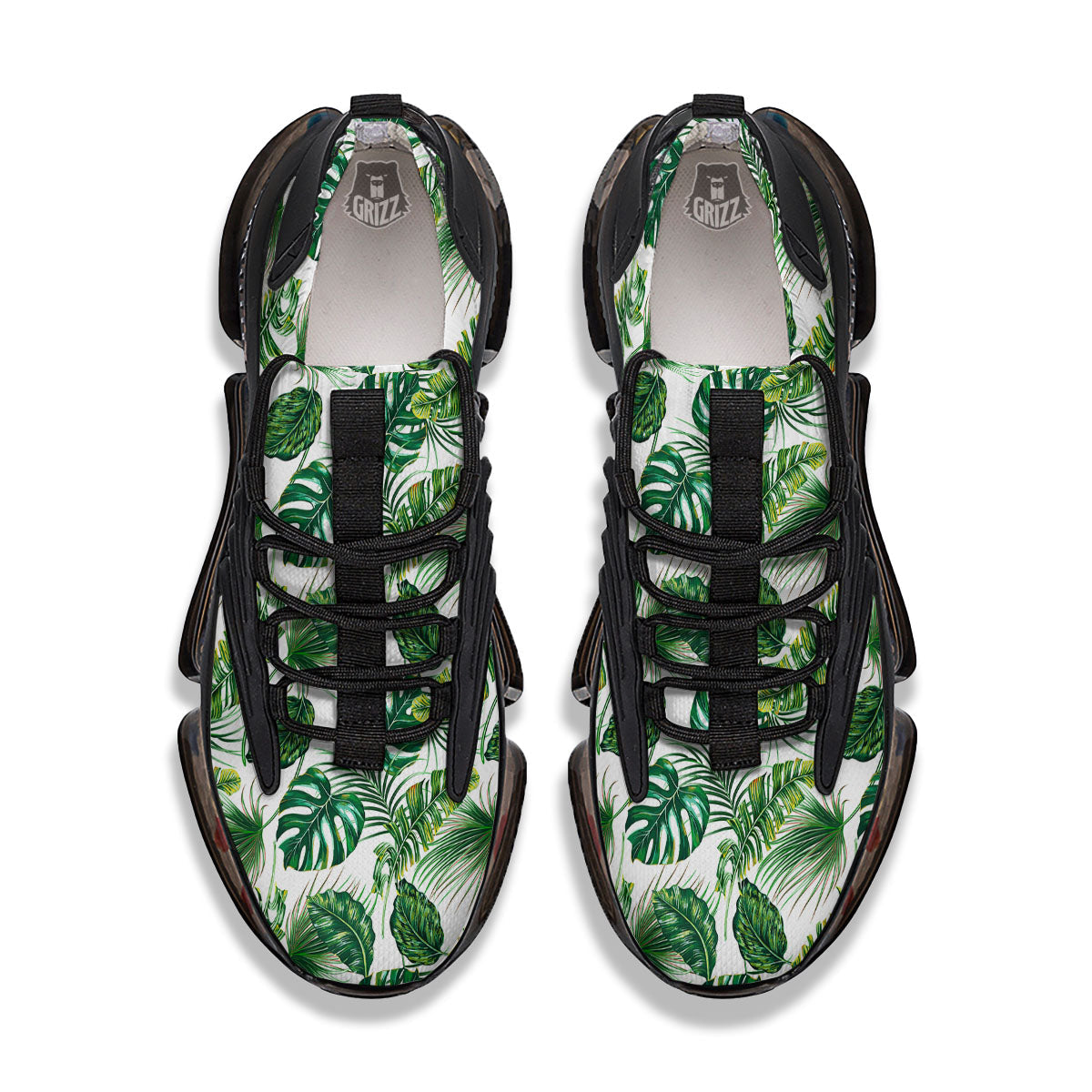 Tropical Palm Hawaiian Print Pattern Black Gym Shoes-grizzshop