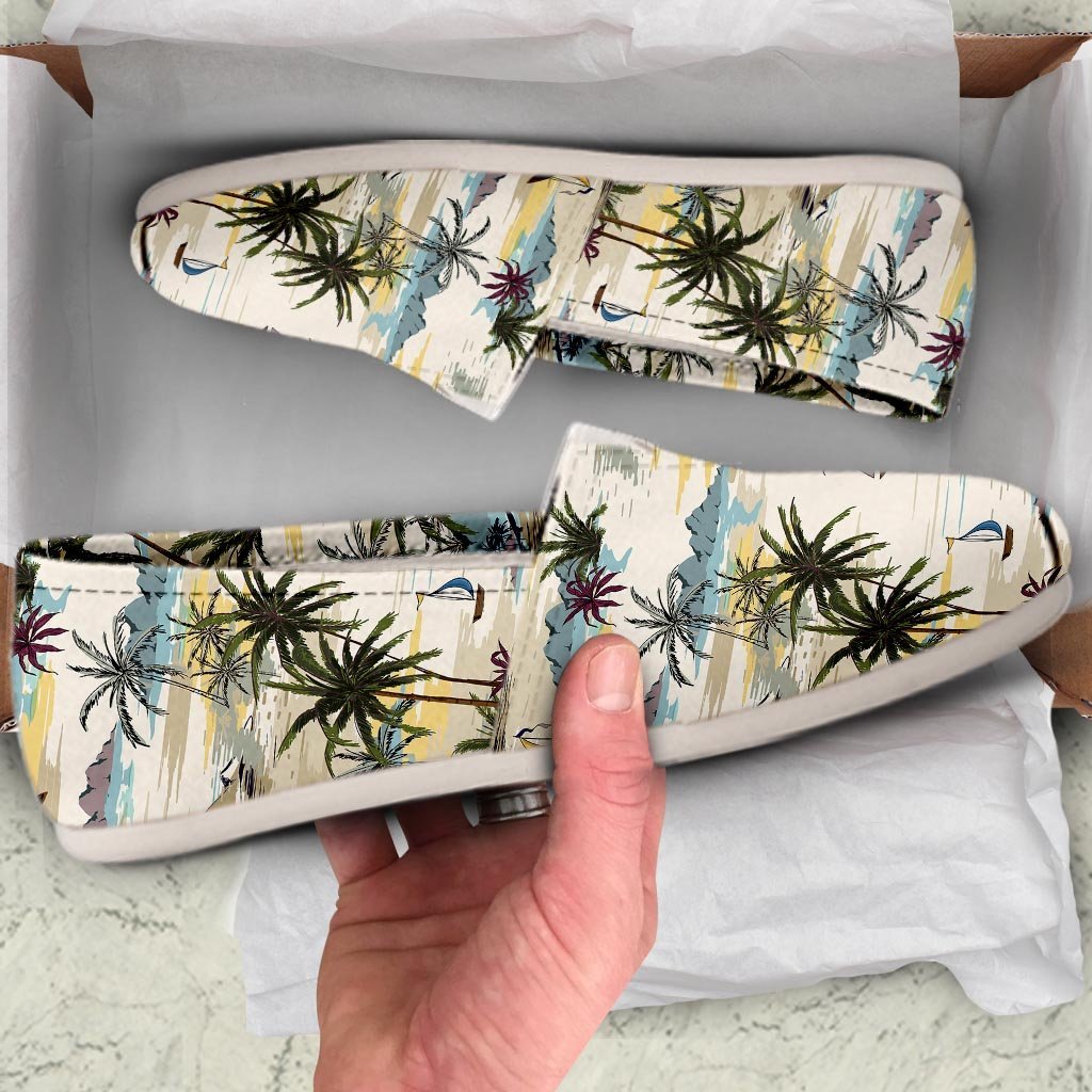 Tropical Palm Lead Island Print Canvas Shoes-grizzshop