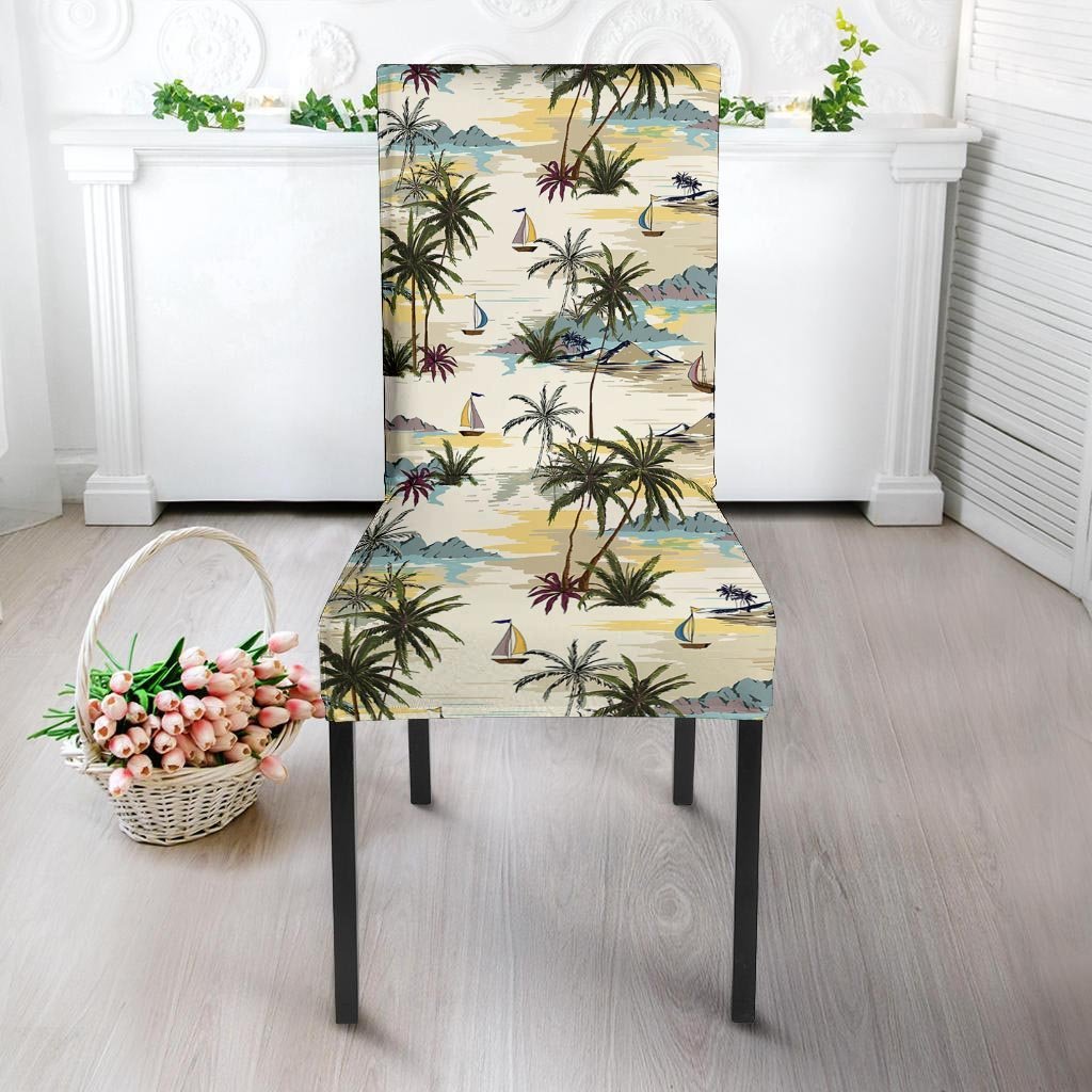 Tropical Palm Lead Island Print Chair Cover-grizzshop