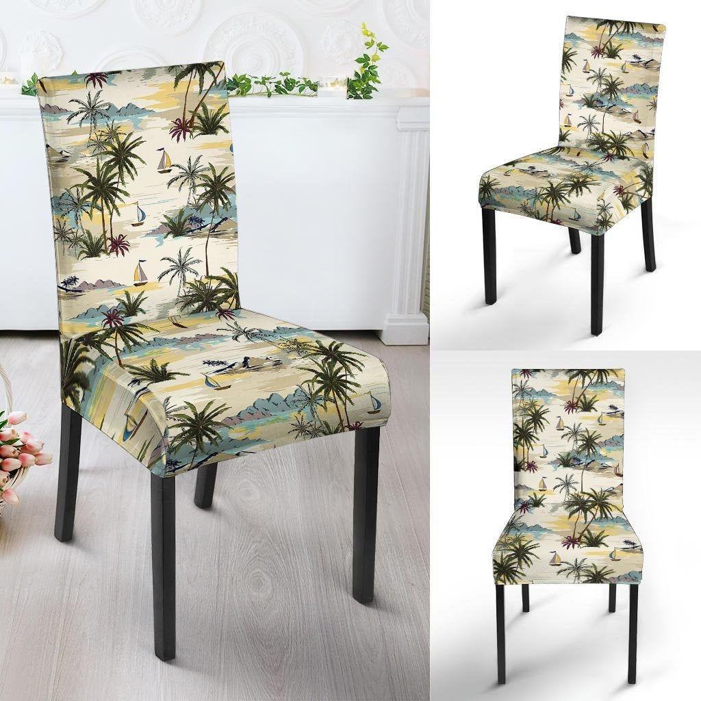 Tropical Palm Lead Island Print Chair Cover-grizzshop