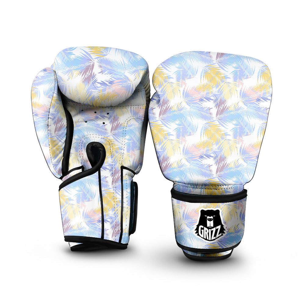 Tropical Palm Leaf Pastel Print Pattern Boxing Gloves-grizzshop