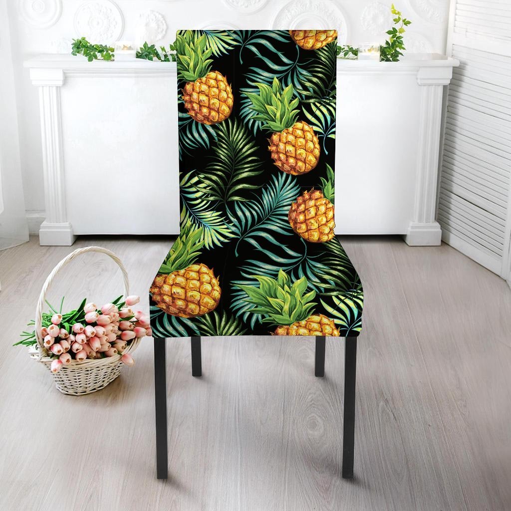 Tropical Palm Leaf Pineapple Print Chair Cover-grizzshop
