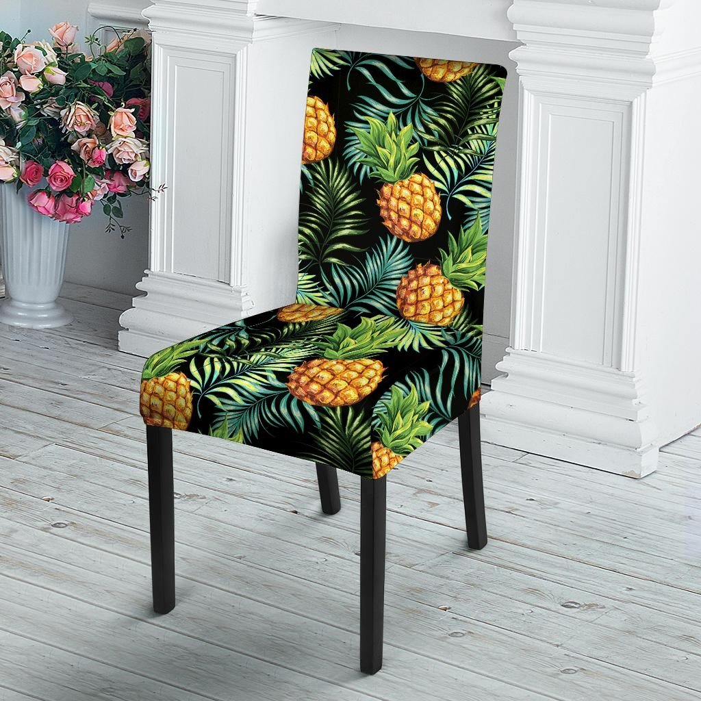 Tropical Palm Leaf Pineapple Print Chair Cover-grizzshop