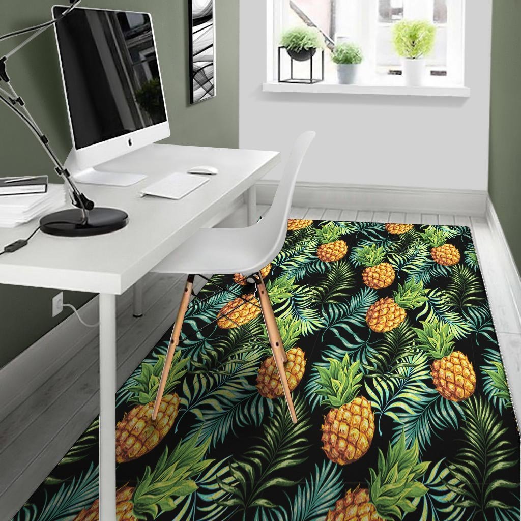 Tropical Palm Leaf Pineapple Print Floor Mat-grizzshop
