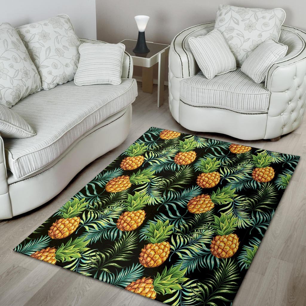 Tropical Palm Leaf Pineapple Print Floor Mat-grizzshop