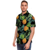 Tropical Palm Leaf Pineapple Print Men's Short Sleeve Shirt-grizzshop