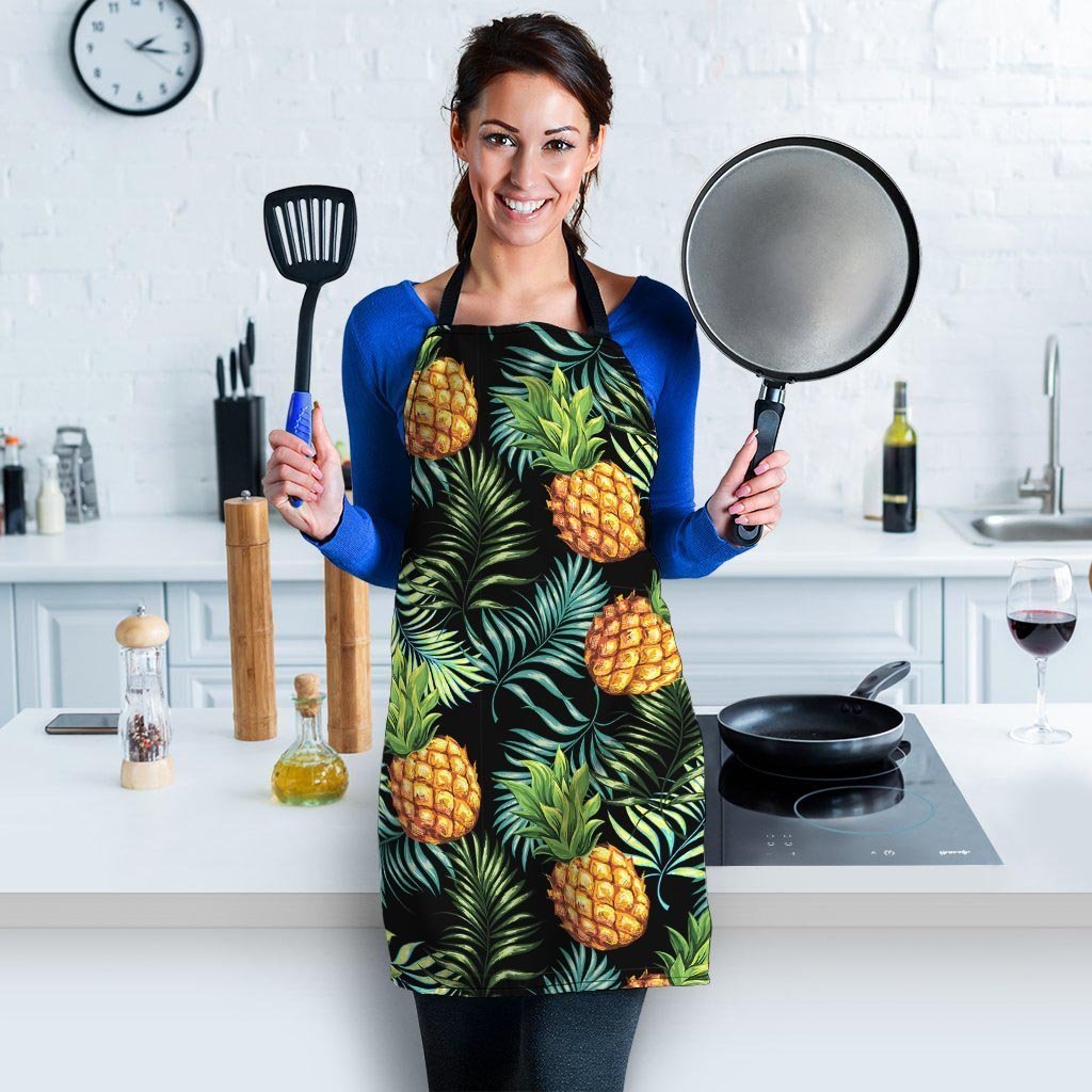 Tropical Palm Leaf Pineapple Print Women's Apron-grizzshop