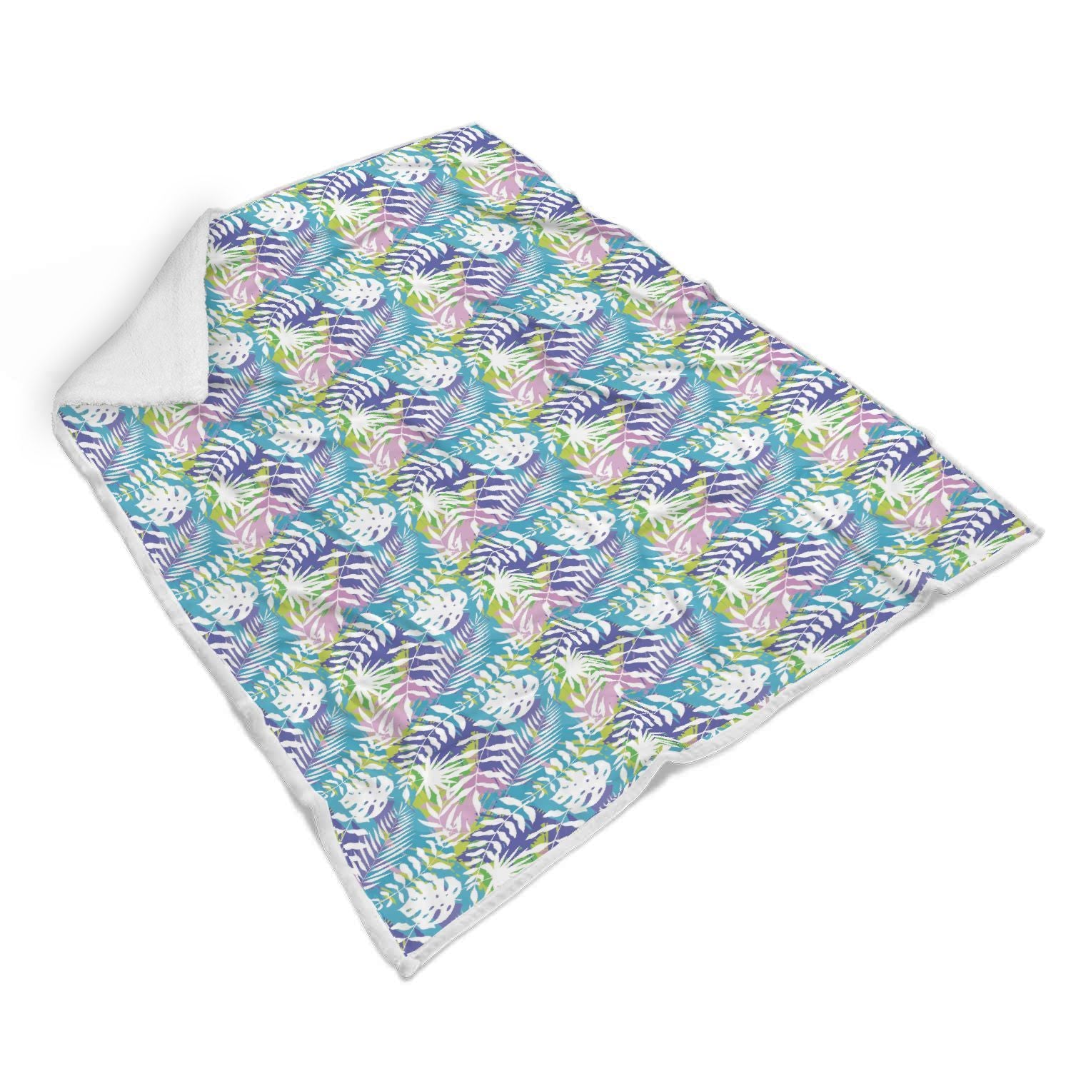 Tropical Palm Leaves Hawaiian Pattern Print Throw Blanket-grizzshop