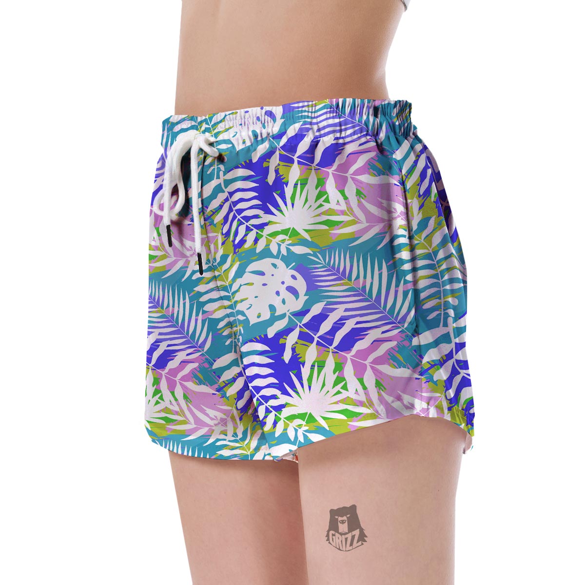 Tropical Palm Leaves Hawaiian Pattern Print Women's Shorts-grizzshop