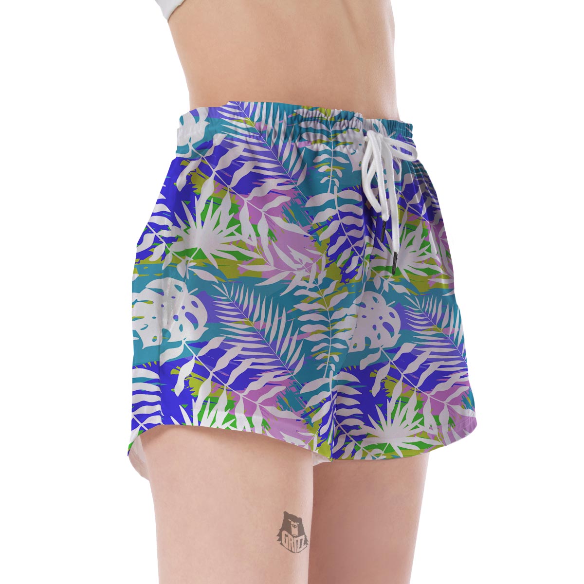 Tropical Palm Leaves Hawaiian Pattern Print Women's Shorts-grizzshop