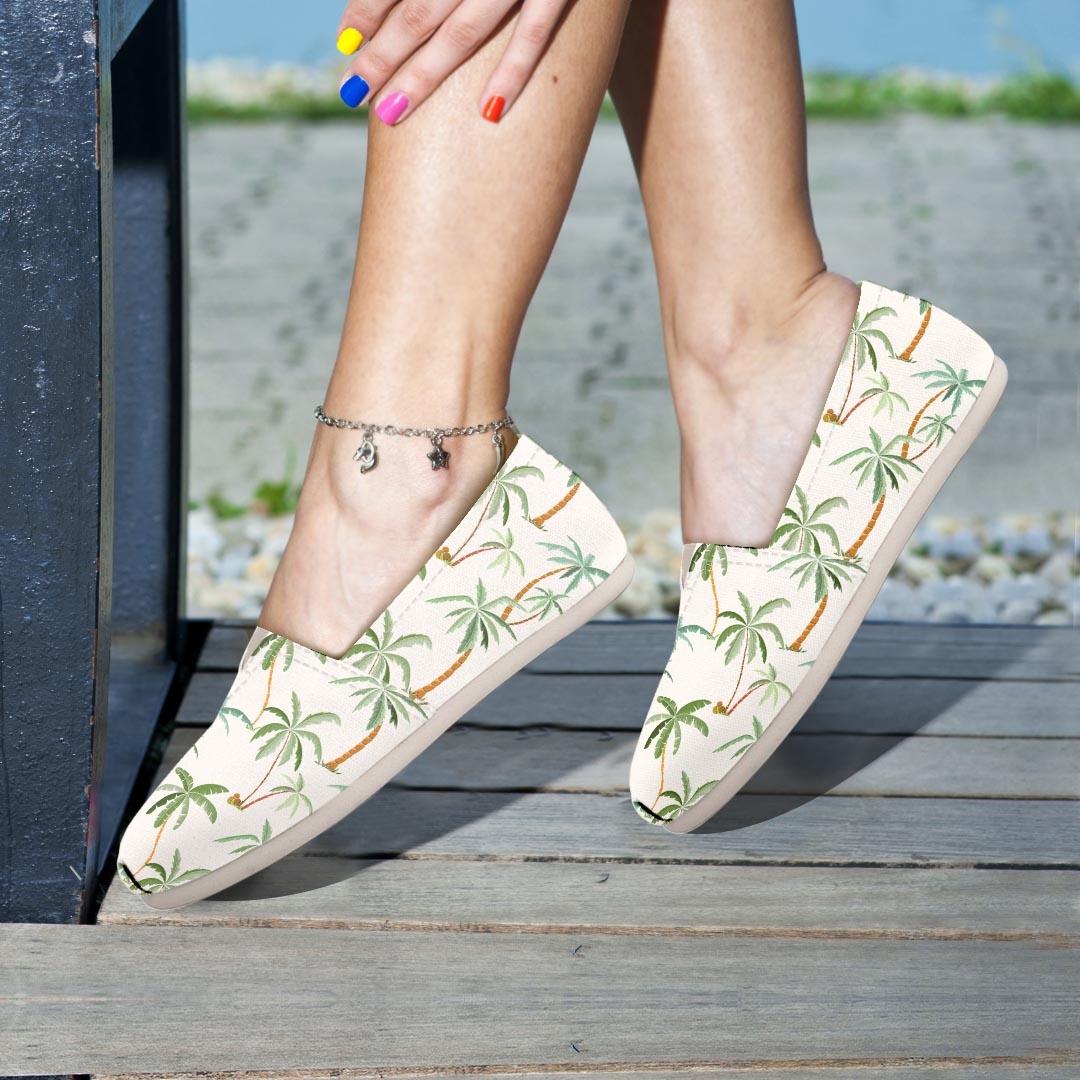Tropical Palm Tree Hawaiian Print Canvas Shoes-grizzshop