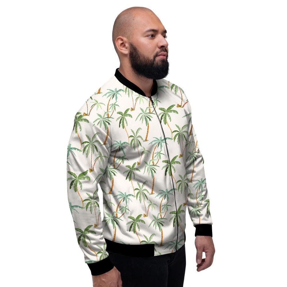 Tropical Palm Tree Hawaiian Print Men's Bomber Jacket-grizzshop