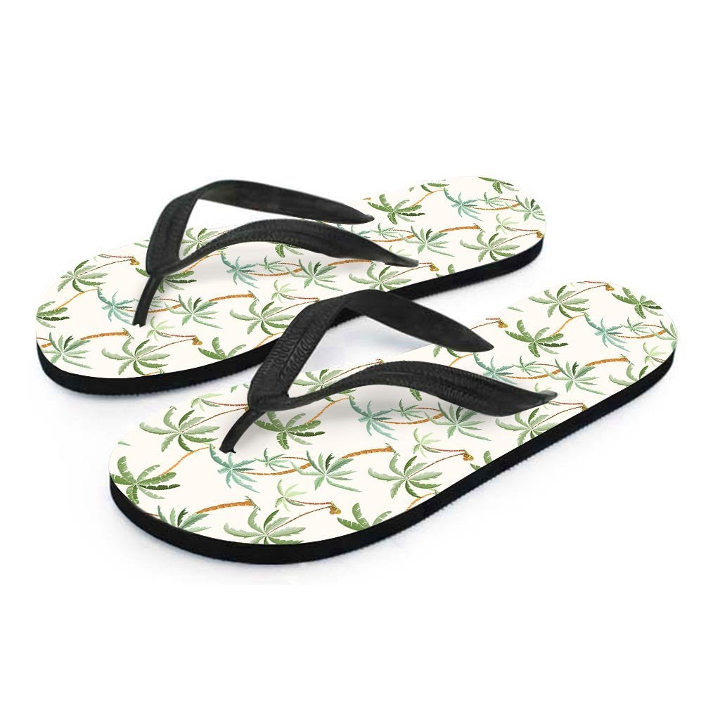 Tropical Palm Tree Hawaiian Print Men's Flip Flops-grizzshop