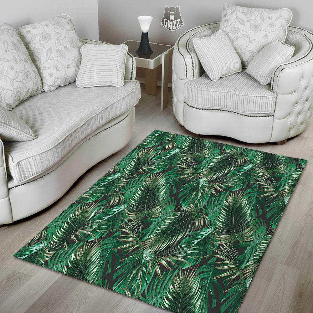 Tropical Palm Tree Print Pattern Floor Mat-grizzshop