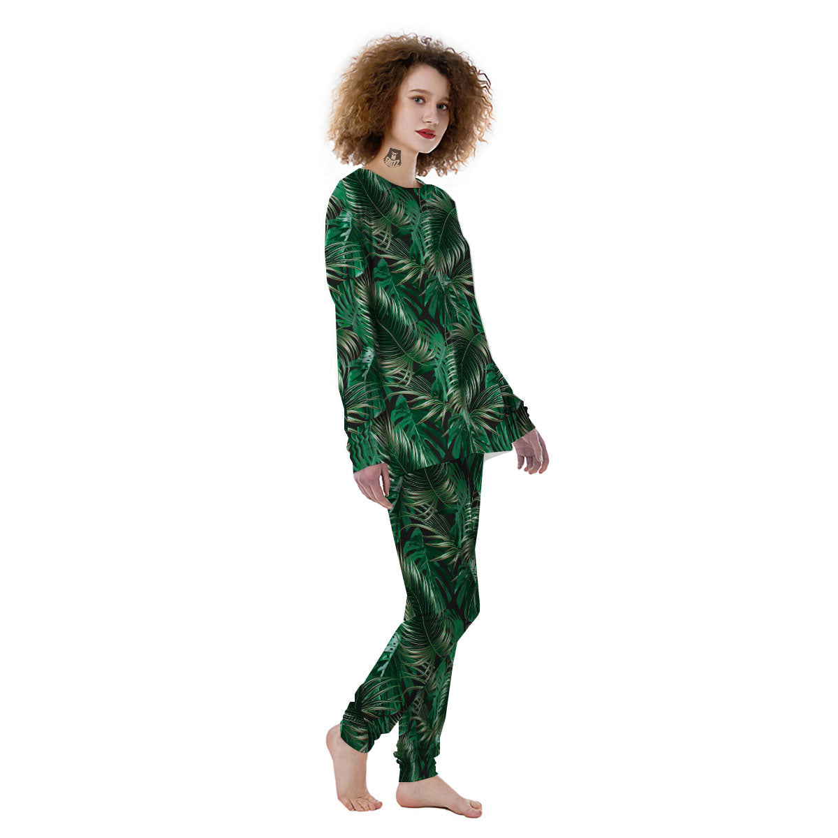 Tropical Palm Tree Print Pattern Women's Pajamas-grizzshop