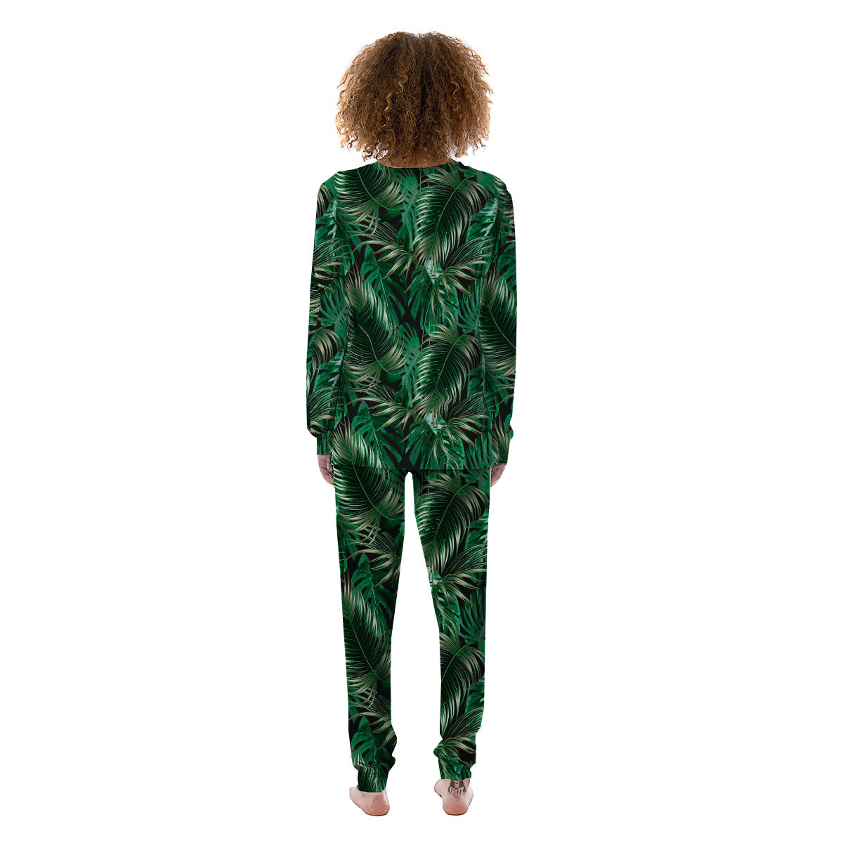Tropical Palm Tree Print Pattern Women's Pajamas-grizzshop