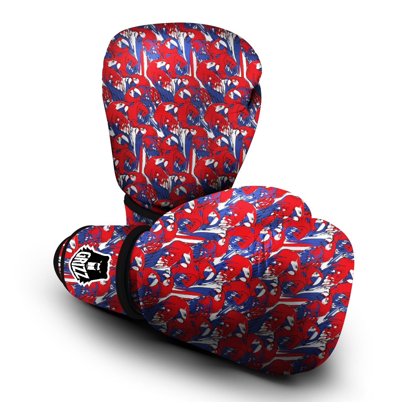 Tropical Parrot Print Pattern Boxing Gloves-grizzshop