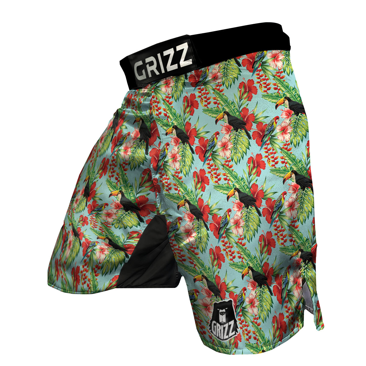 Tropical Parrot Toucan Print Pattern MMA Shorts-grizzshop