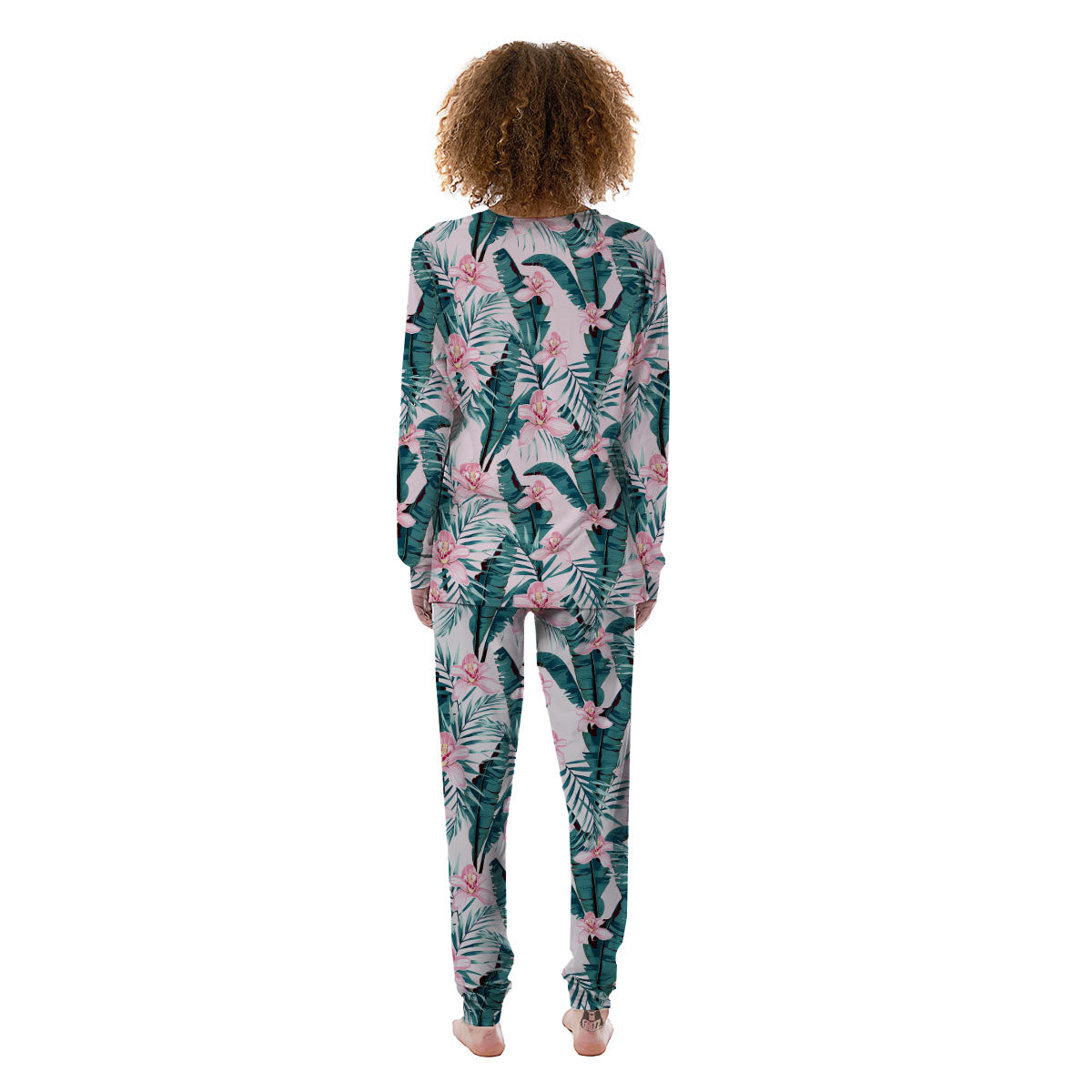 Tropical Pink Hawaiian Print Pattern Women's Pajamas-grizzshop