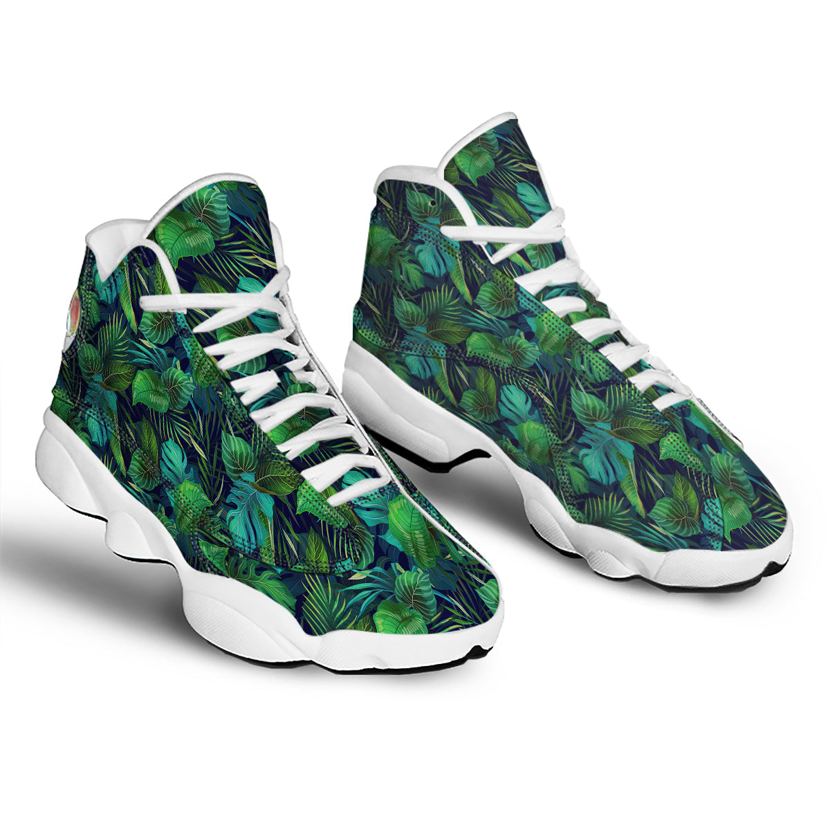 Tropical Plants Hawaiian Print Pattern White Basketball Shoes-grizzshop