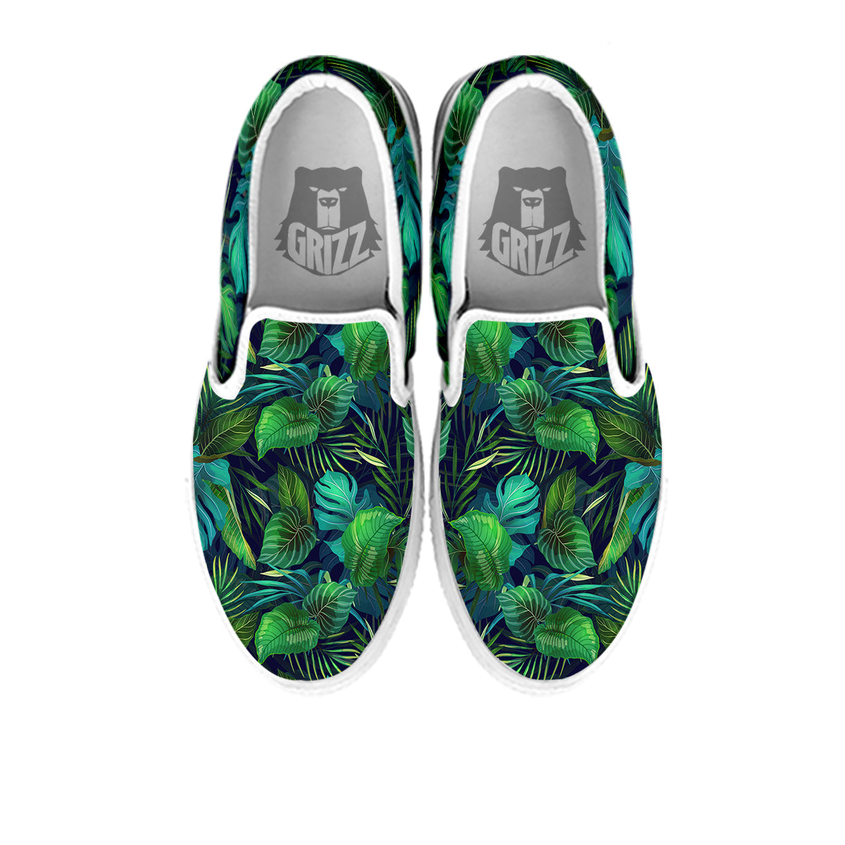 Tropical Plants Hawaiian Print Pattern White Slip On Shoes-grizzshop