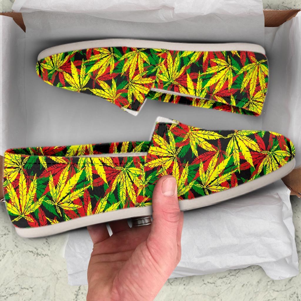Tropical Reggae Leaf Canvas Shoes-grizzshop