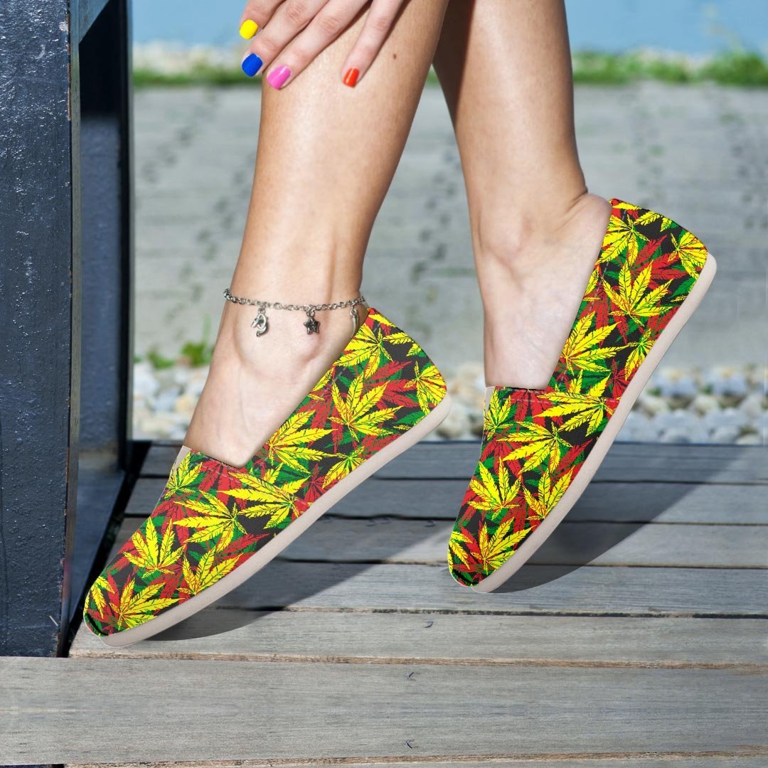 Tropical Reggae Leaf Canvas Shoes-grizzshop