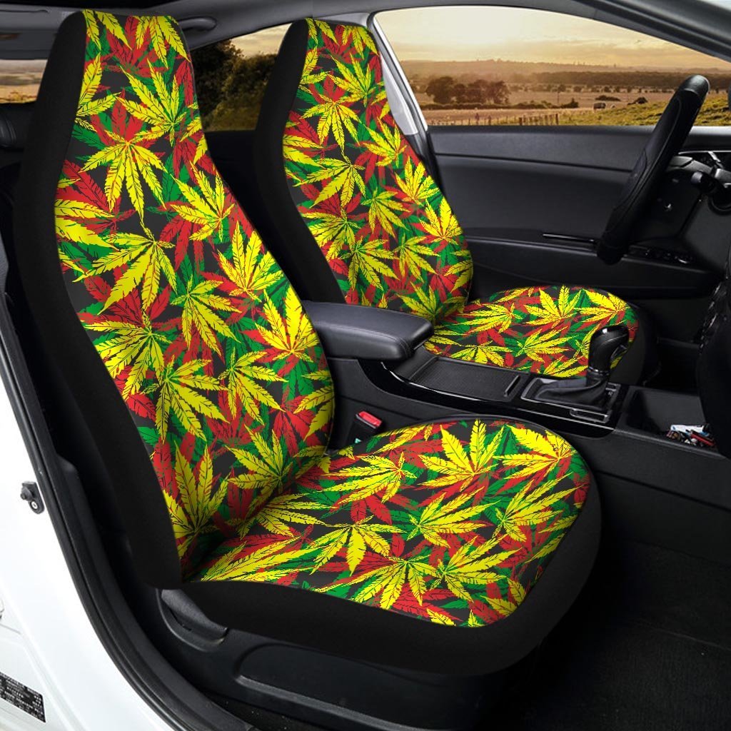 Tropical Reggae Leaf Car Seat Covers-grizzshop