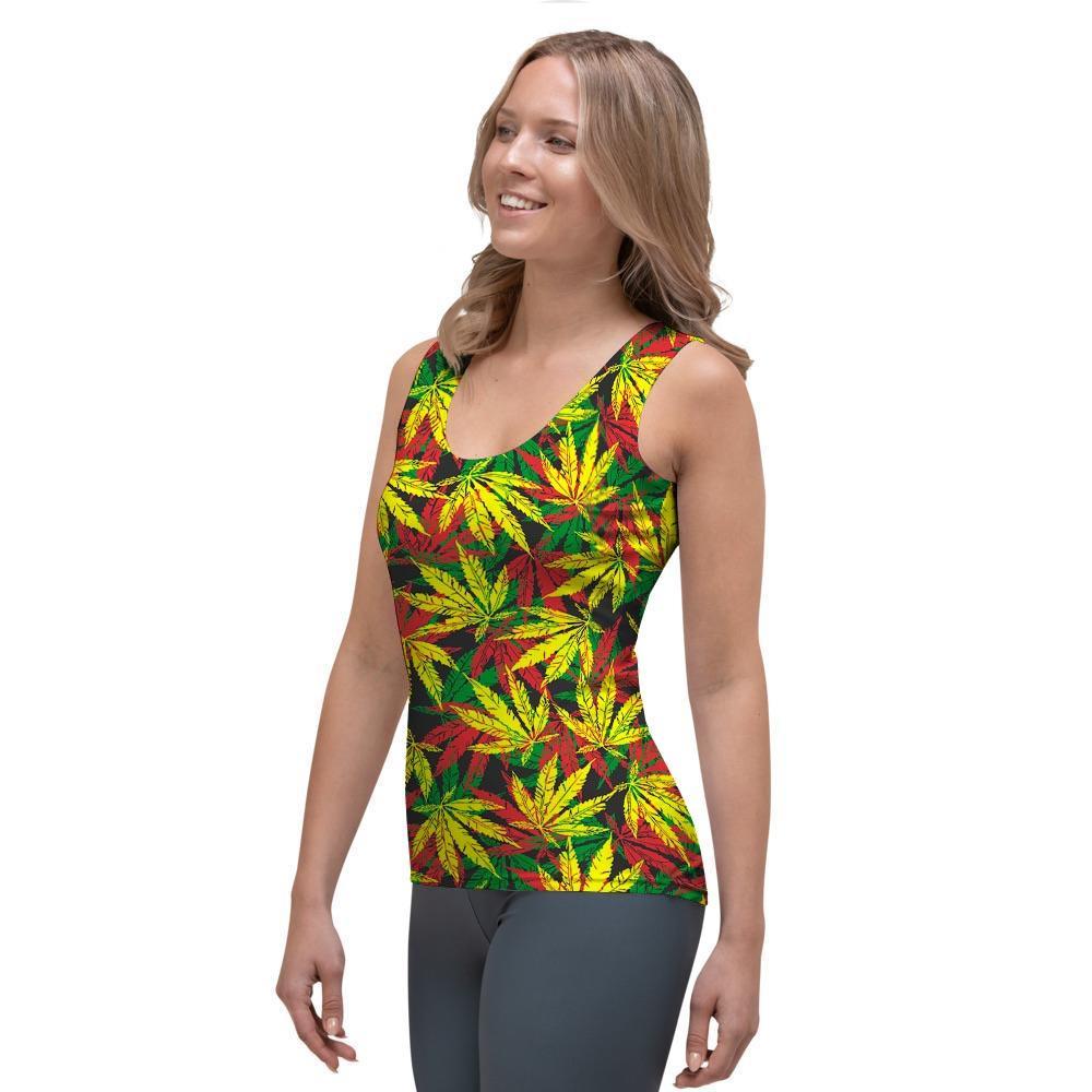 Tropical Reggae Leaf Women's Tank Top-grizzshop