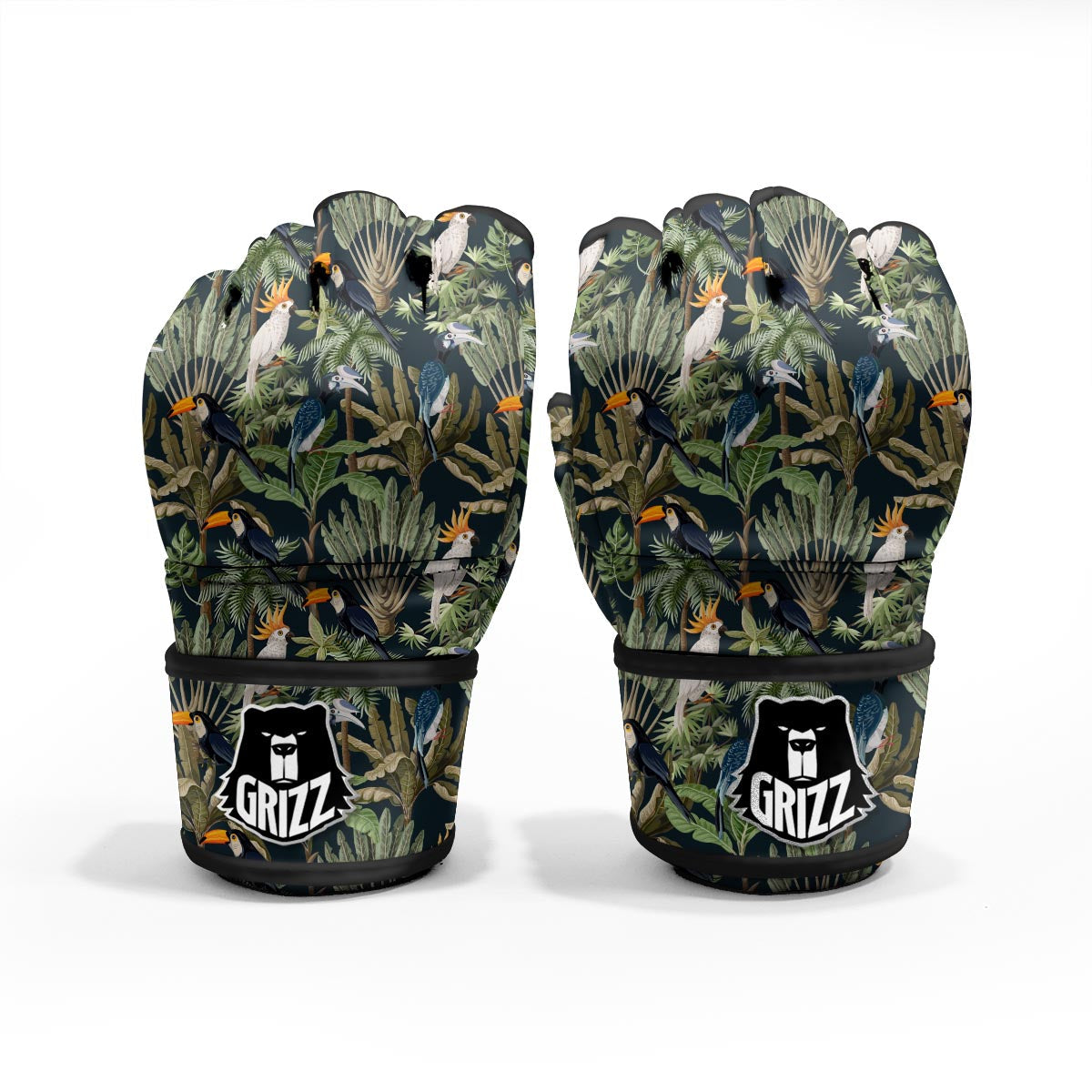 Tropical Toucan Parrot Print Pattern MMA Gloves-grizzshop