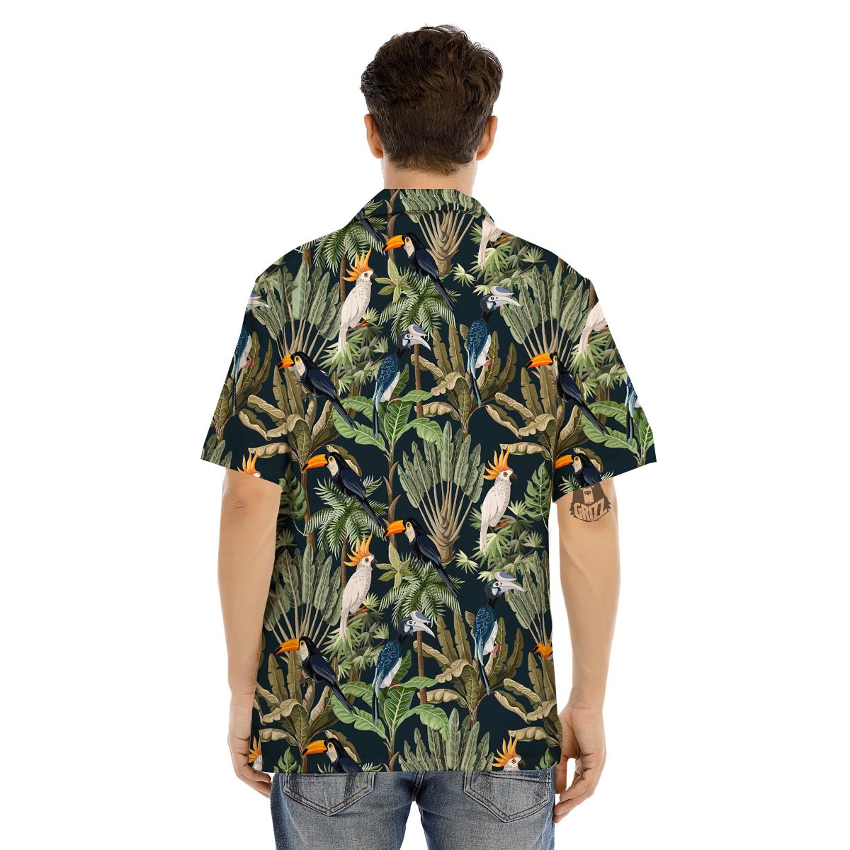 Tropical Toucan Parrot Print Pattern Men's Hawaiian Shirt-grizzshop