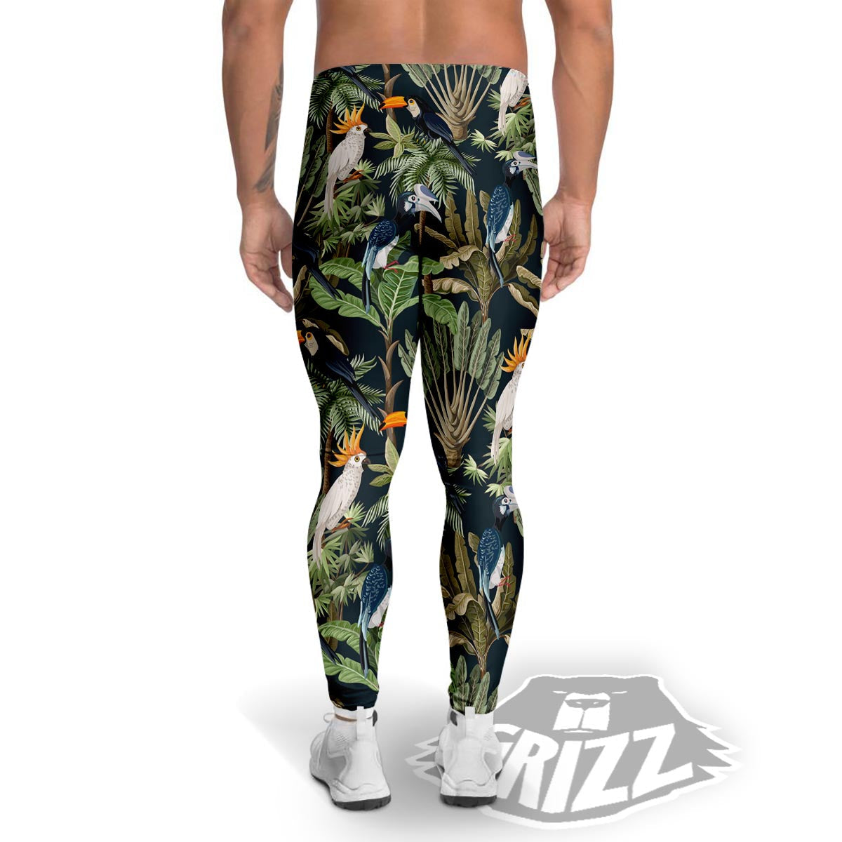Tropical Toucan Parrot Print Pattern Men's Leggings-grizzshop