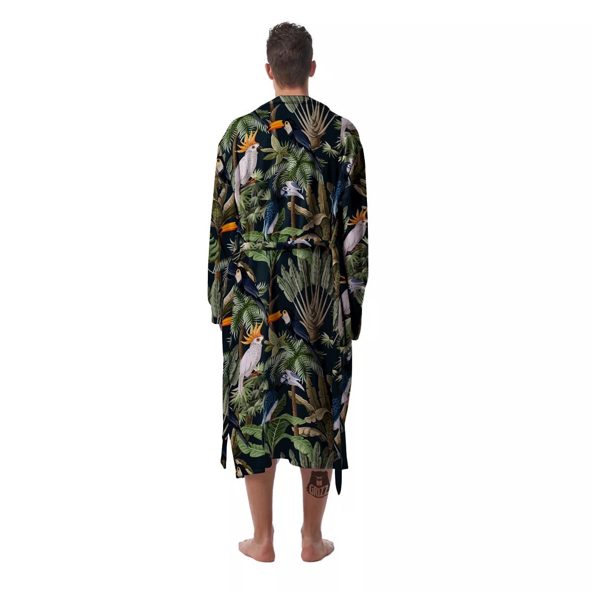 Tropical Toucan Parrot Print Pattern Men's Robe-grizzshop