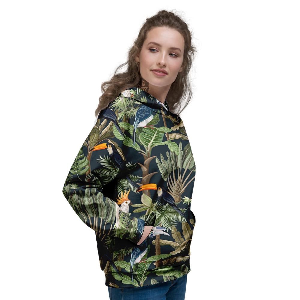 Tropical Toucan Parrot Print Pattern Women's Hoodie-grizzshop