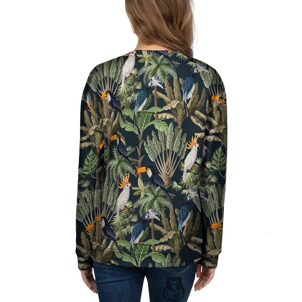 Tropical Toucan Parrot Print Pattern Women's Sweatshirt-grizzshop