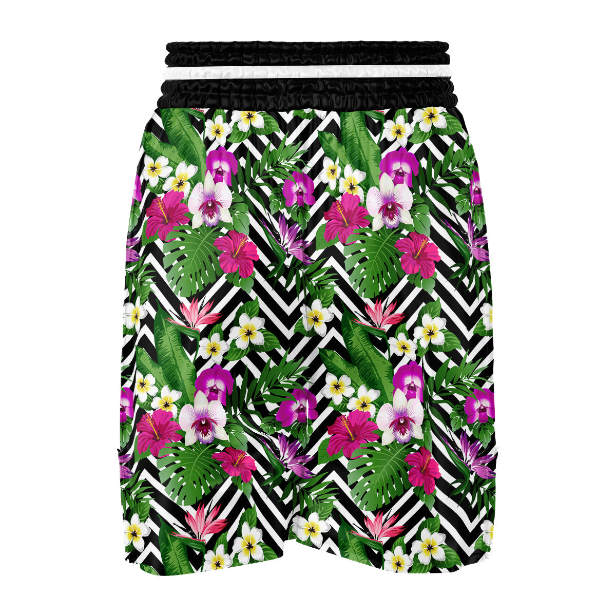 Tropical Zig Zag Print Pattern Boxing Shorts-grizzshop