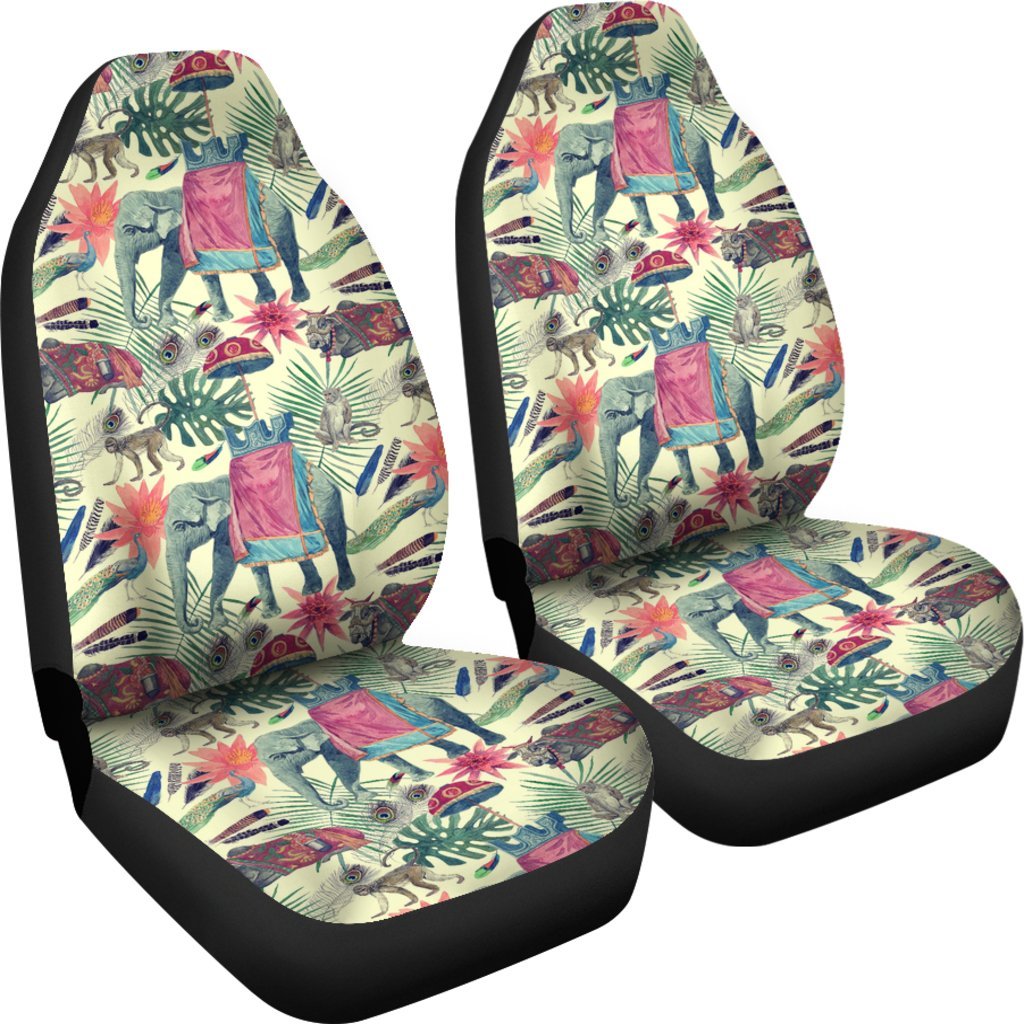 Tropical Elephant Print Universal Fit Car Seat Cover-grizzshop