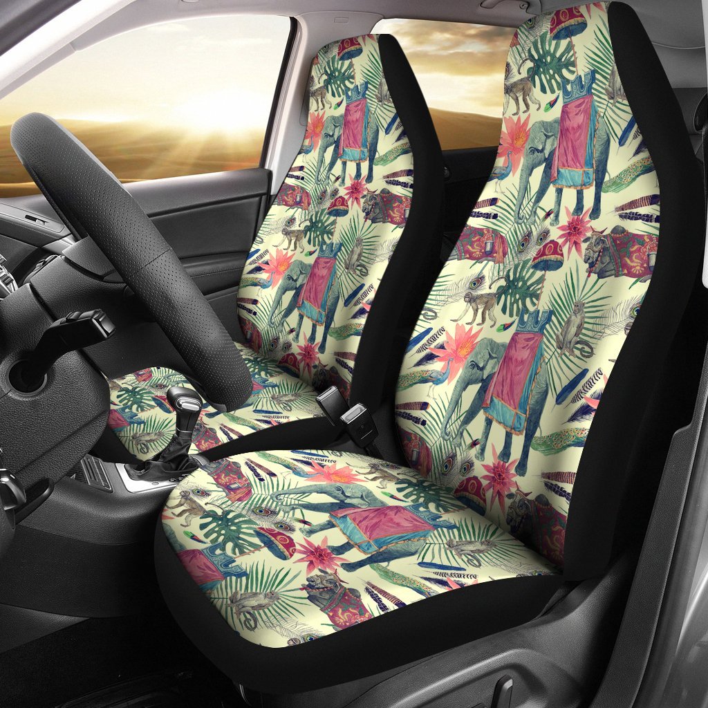 Tropical Elephant Print Universal Fit Car Seat Cover-grizzshop