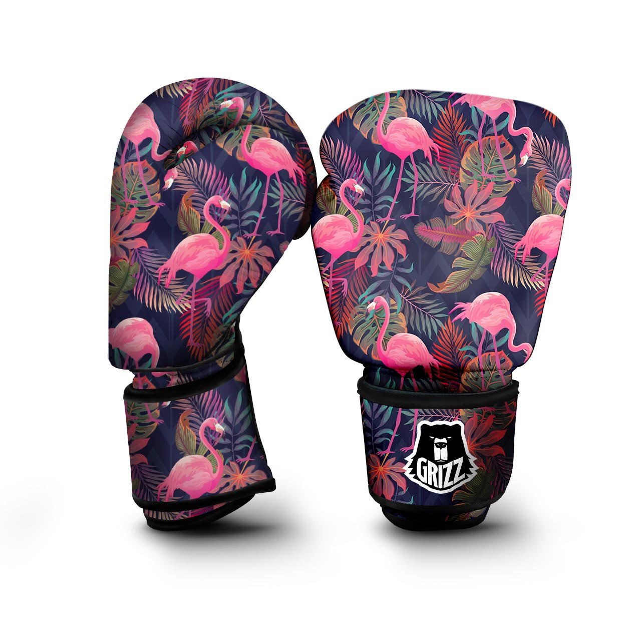 Tropical Flamingo Hawaiian Print Boxing Gloves-grizzshop