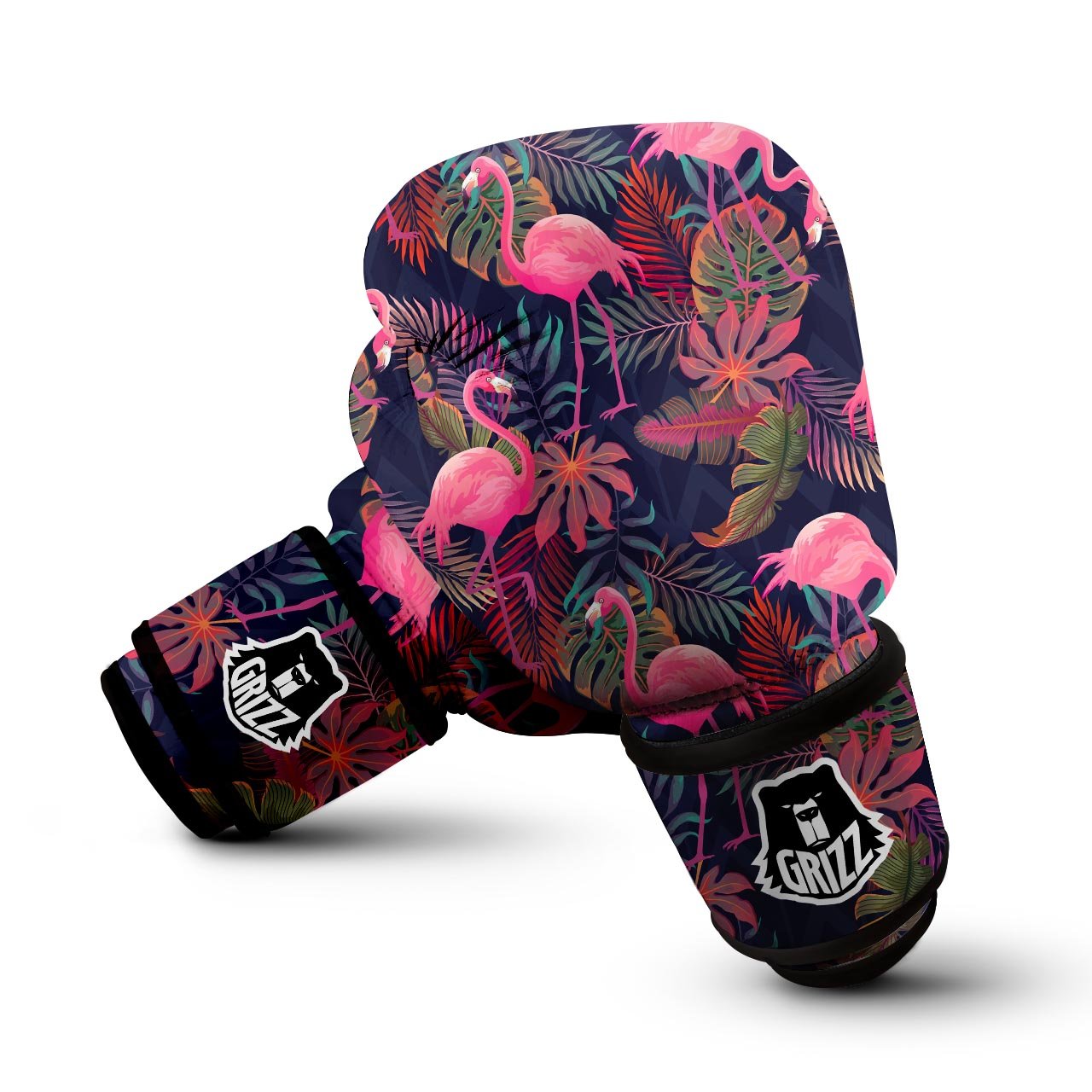 Tropical Flamingo Hawaiian Print Boxing Gloves-grizzshop