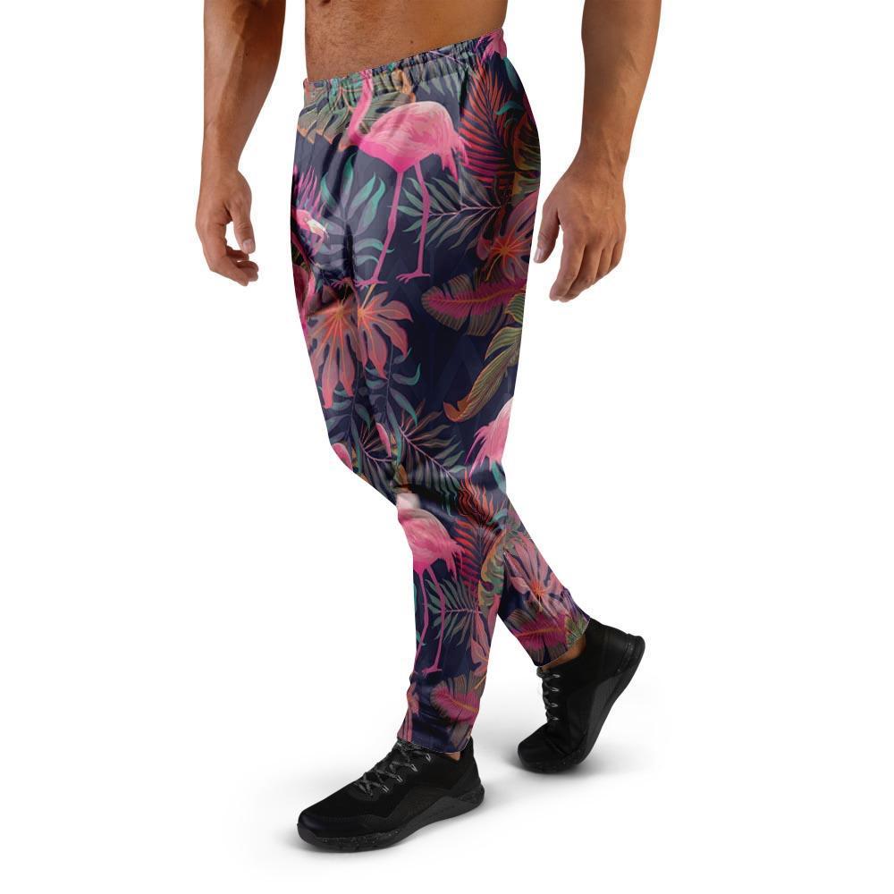 Tropical Flamingo Hawaiian Print Men's Joggers-grizzshop