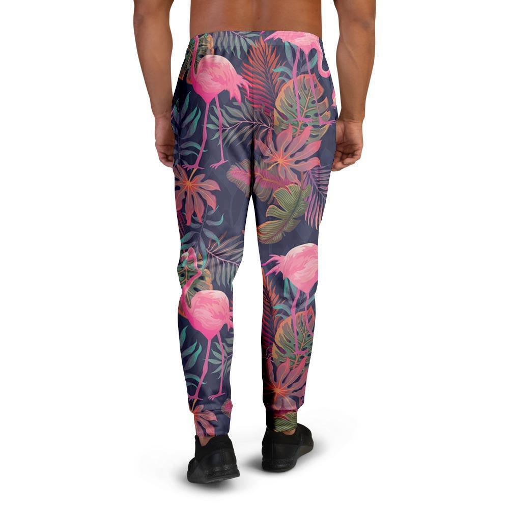 Tropical Flamingo Hawaiian Print Men's Joggers-grizzshop